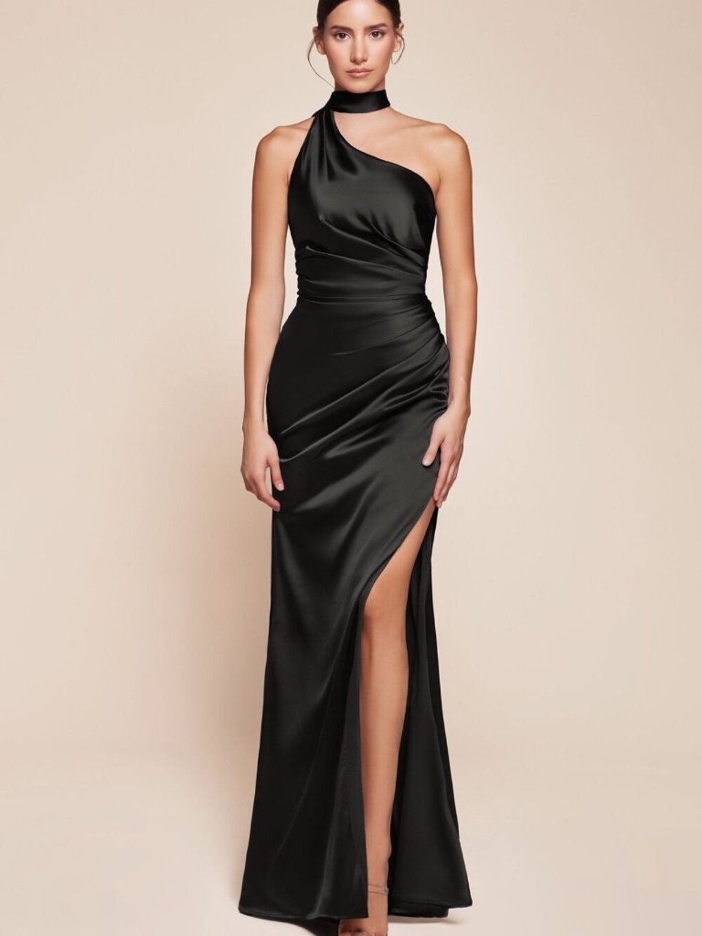 NEW BLACK Evening Gown Floor Length Formal Elegant Stunning 7454